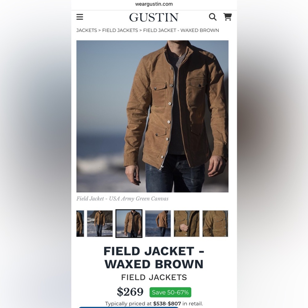 Gustin Waxed Brown Field Jacket